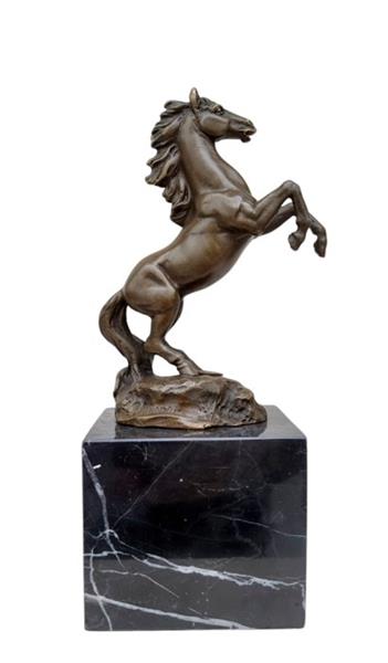 Grote foto beeldje a rearing horse brons marmer antiek en kunst curiosa en brocante