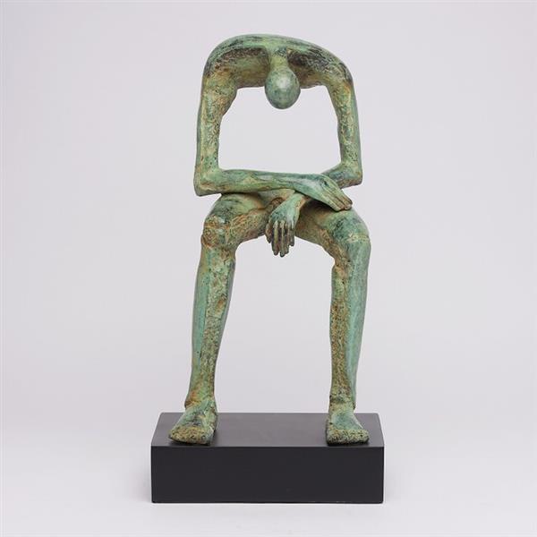 Grote foto sculptuur modern bronze sculpture seated bronze sculpture seated giant abstract art 45 cm antiek en kunst curiosa en brocante