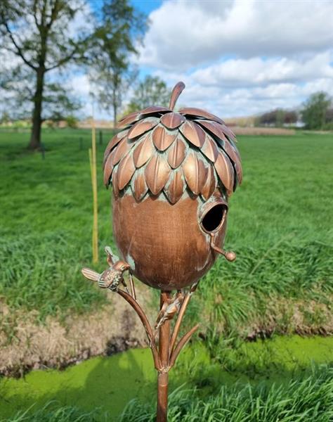 Grote foto beeldje birdhouse ijzer gegoten gesmeed antiek en kunst curiosa en brocante