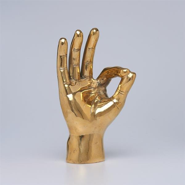 Grote foto sculptuur no reserve price ok pico bello hand signal sculpture in polished brass 24 cm mess antiek en kunst curiosa en brocante