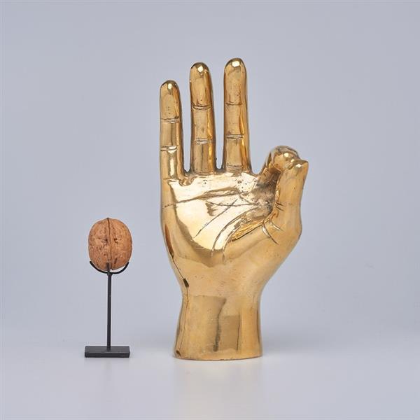 Grote foto sculptuur no reserve price ok pico bello hand signal sculpture in polished brass 24 cm mess antiek en kunst curiosa en brocante