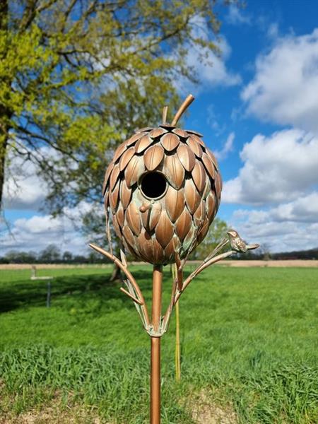 Grote foto beeldje birdhouse ijzer gegoten gesmeed antiek en kunst curiosa en brocante