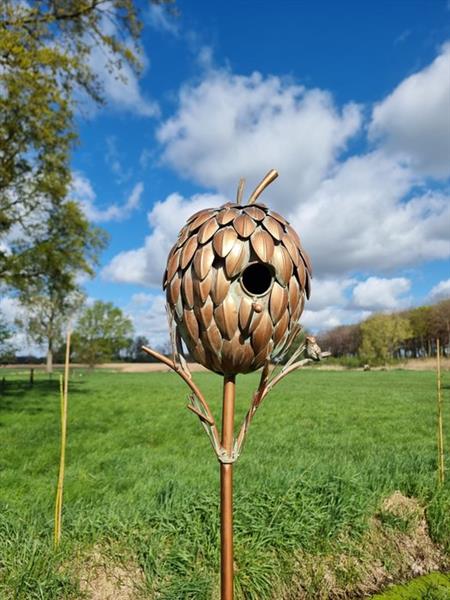 Grote foto beeldje birdhouse ijzer gegoten gesmeed antiek en kunst curiosa en brocante