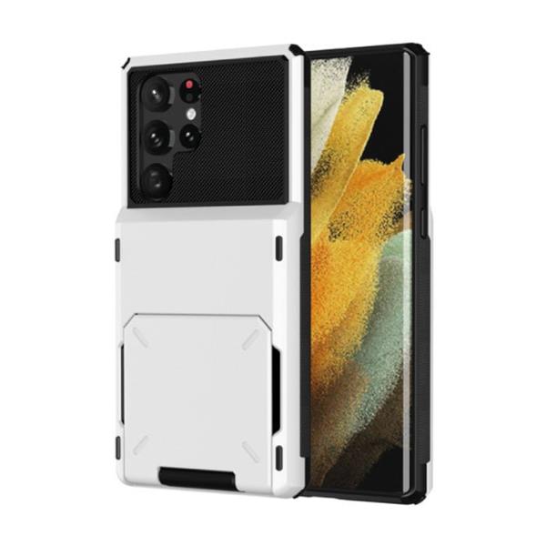 Grote foto samsung galaxy s8 kaarthouder hoesje wallet card slot portemonnee cover case wit telecommunicatie mobieltjes