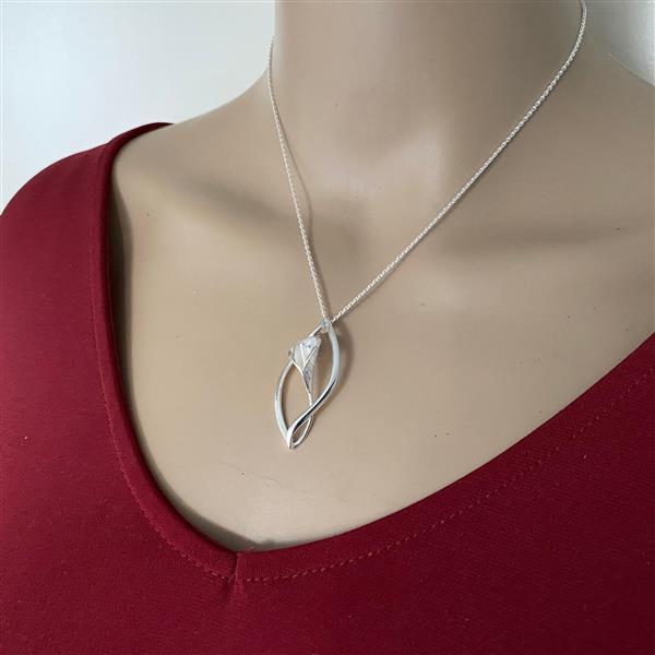 Grote foto zilveren design bloem kettinghanger sieraden tassen en uiterlijk kettingen