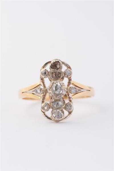 Grote foto antieke gouden ring met roos geslepen diamanten sieraden tassen en uiterlijk ringen voor haar