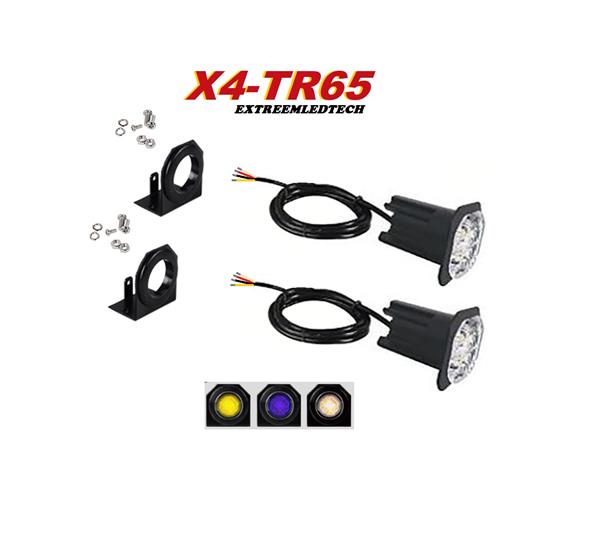 Grote foto x4 tr65 led flitser 2 stuks super fel ecer65 12 24v auto onderdelen overige auto onderdelen