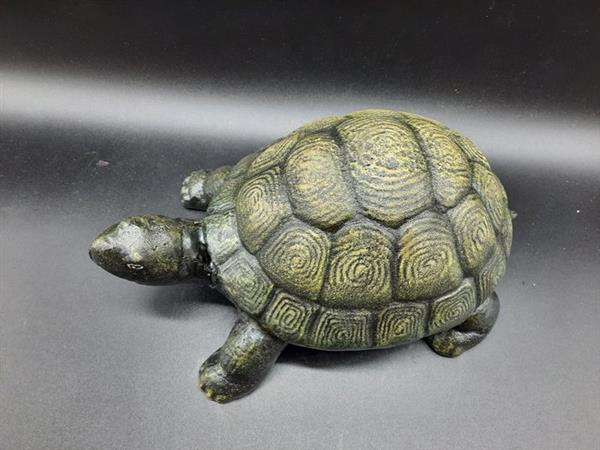 Grote foto beeld turtle cast iron handpainted 0 cm ijzer gegoten gesmeed antiek en kunst curiosa en brocante