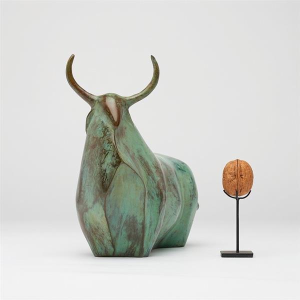 Grote foto sculptuur stunning abstract buffalo sculpture 20.5 cm brons antiek en kunst curiosa en brocante