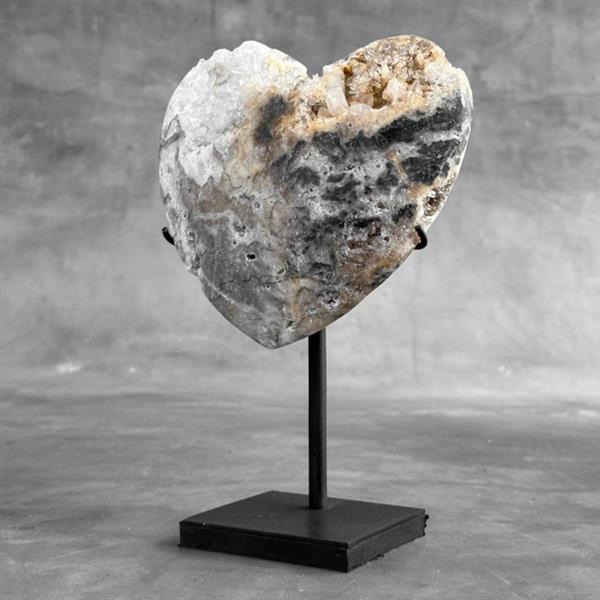 Grote foto geen reserveprijs prachtig kristalkwarts hart hoogte 20 cm breedte 13 cm 1600 g antiek en kunst curiosa en brocante