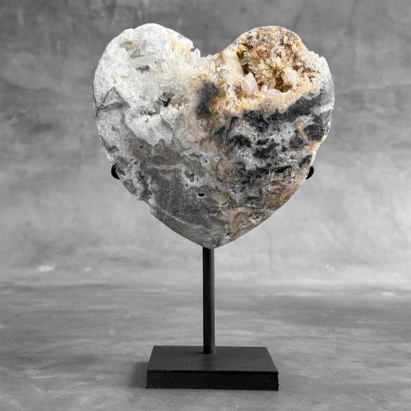 Grote foto geen reserveprijs prachtig kristalkwarts hart hoogte 20 cm breedte 13 cm 1600 g antiek en kunst curiosa en brocante