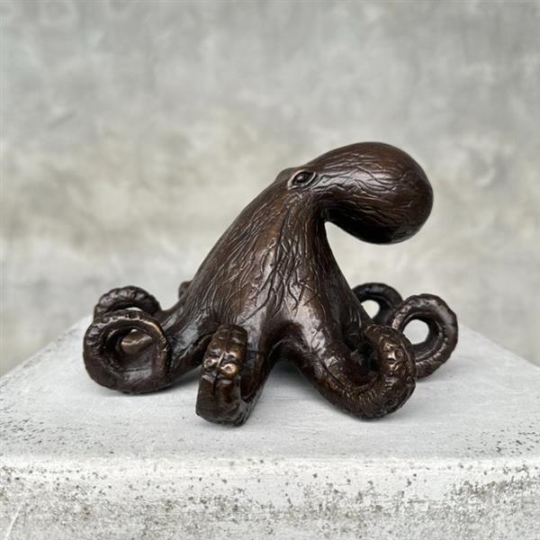 Grote foto beeld no reserve price a octopus sculpture in bronze 11 cm brons antiek en kunst curiosa en brocante