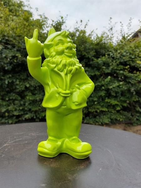 Grote foto beeld naughty green gnome with middle finger 30 m polyresin antiek en kunst curiosa en brocante