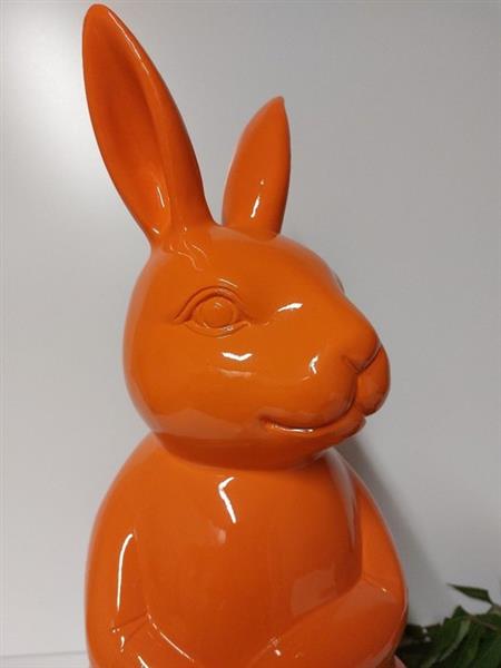 Grote foto beeld fine statue of a orange rabbit 54 cm polyresin antiek en kunst curiosa en brocante