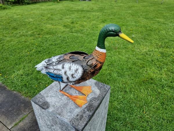 Grote foto beeld large metal duck 35.5 cm metaal antiek en kunst curiosa en brocante