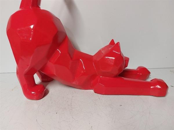 Grote foto beeld red playing cat origami shape 52 cm polyresin antiek en kunst curiosa en brocante
