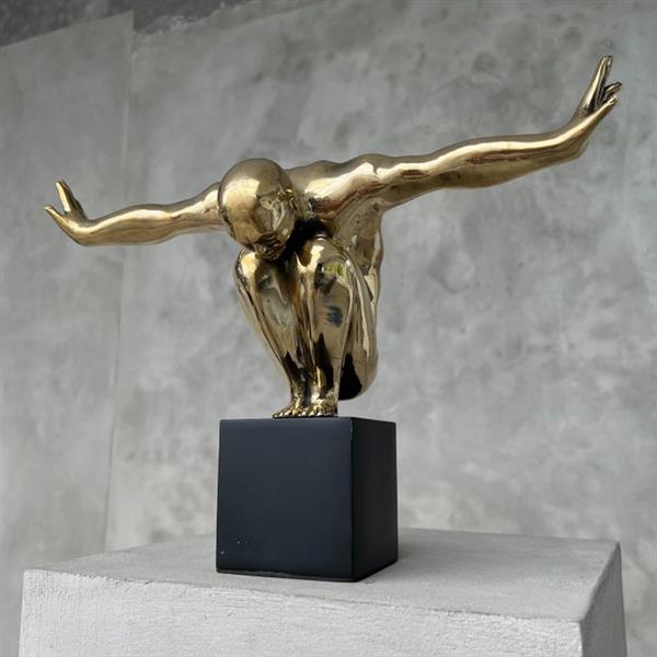 Grote foto sculptuur no reserve price bronze statue of an olympic swimmer polished 27 cm brons antiek en kunst curiosa en brocante