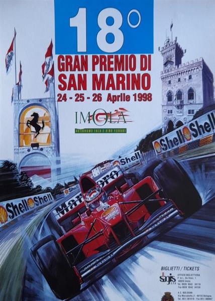 Grote foto antonio di giusti 18 esimo grand prix san marino f1 24 26 aprile 1998 grande premio f1 imola 1 antiek en kunst curiosa en brocante