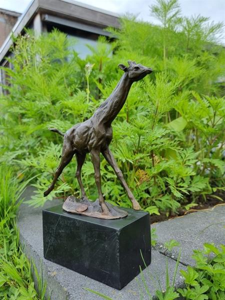 Grote foto beeld large bronze running giraffe 26.5 cm brons marmer antiek en kunst curiosa en brocante