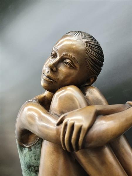 Grote foto beeld bronze hand crafted girl 26 cm brons antiek en kunst curiosa en brocante