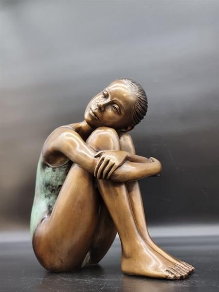 Grote foto beeld bronze hand crafted girl 26 cm brons antiek en kunst curiosa en brocante