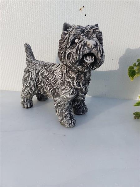 Grote foto beeld yorkshire terrier 29 cm cast stone antiek en kunst curiosa en brocante