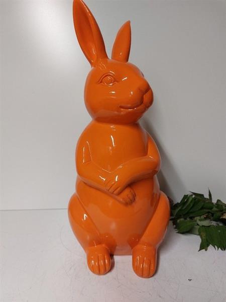 Grote foto beeld fine statue of a orange rabbit 54 cm polyresin antiek en kunst curiosa en brocante