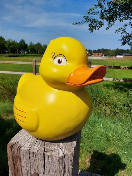 Grote foto beeld large yellow bath duck or garden statue 43 cm polyresin antiek en kunst curiosa en brocante