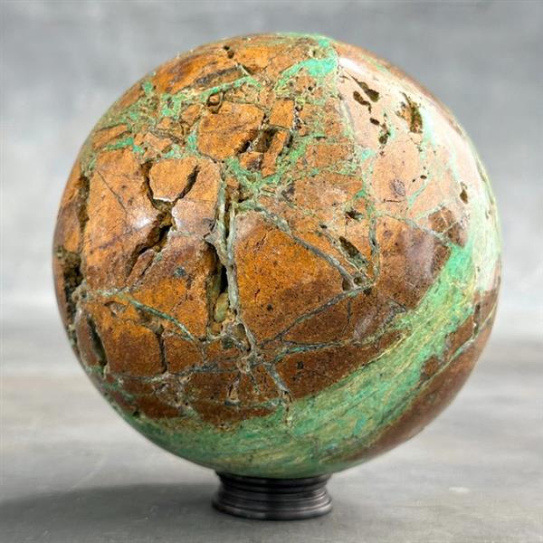 Grote foto geen minimumverkoopprijs prachtige groene smithsoniet bol op een aangepaste standaard 1900 g antiek en kunst curiosa en brocante