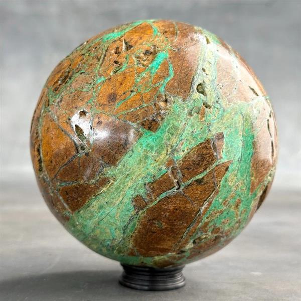 Grote foto geen minimumverkoopprijs prachtige groene smithsoniet bol op een aangepaste standaard 1900 g antiek en kunst curiosa en brocante