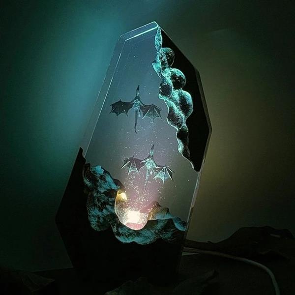Grote foto resinoz lamp epoxyharslamp hars polyester antiek en kunst curiosa en brocante