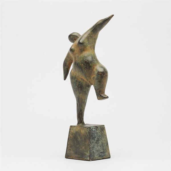 Grote foto beeld no reserve price voluptuous balancing lady patinated statue 30 cm brons antiek en kunst curiosa en brocante