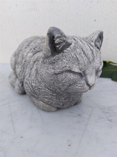 Grote foto beeld dromende kat in prima staat 16 cm cast stone antiek en kunst curiosa en brocante