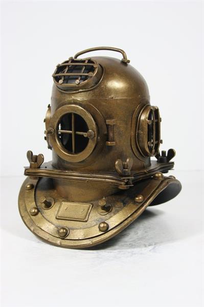 Grote foto duikhelm nautical diving helmet metal antiek en kunst curiosa en brocante