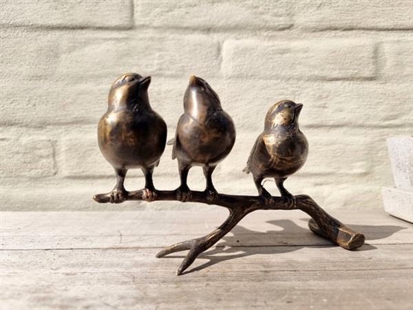 Grote foto beeldje birds on a branch brons antiek en kunst curiosa en brocante