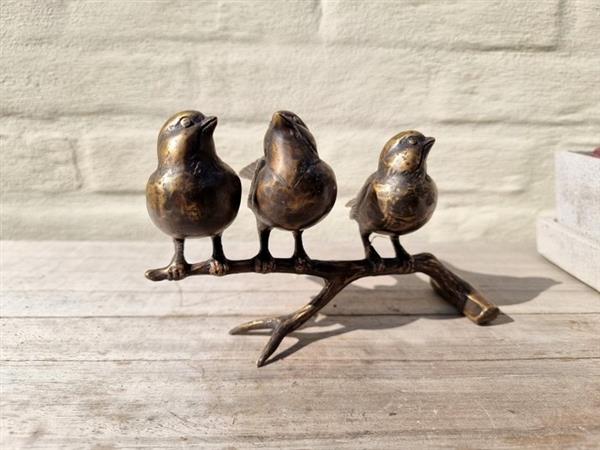 Grote foto beeldje birds on a branch brons antiek en kunst curiosa en brocante