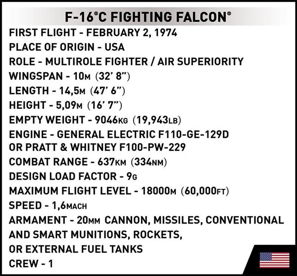 Grote foto cobi 5813 f 16c fighting falcon kinderen en baby overige