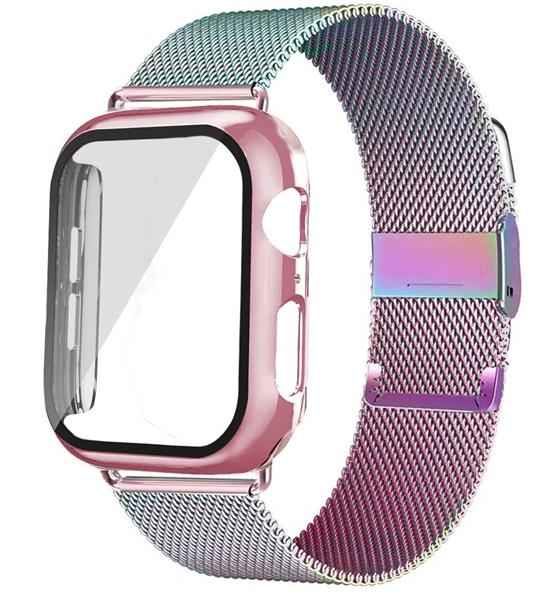 Grote foto drphone apx1 siliconen polsband 44mm metalen armband tpu hoesje geschikt voor apple watch kleding dames horloges