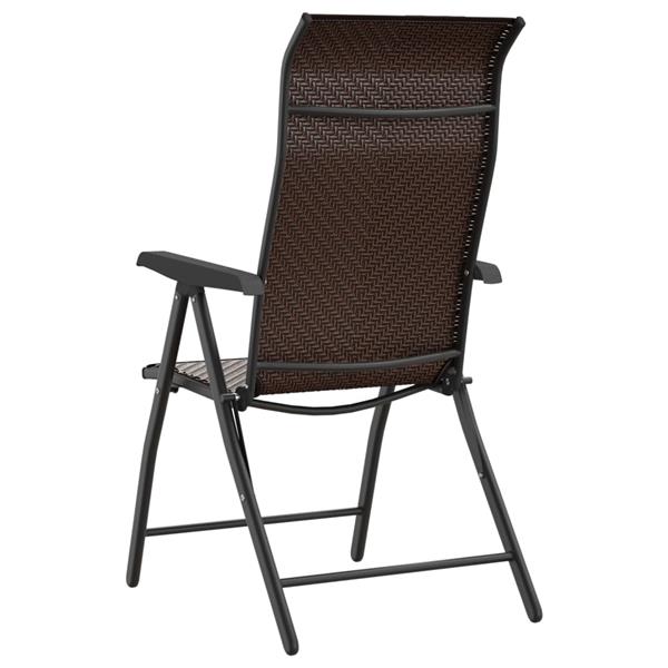 Grote foto vidaxl tuinstoelen 4 st inklapbaar poly rattan bruin tuin en terras tuinmeubelen