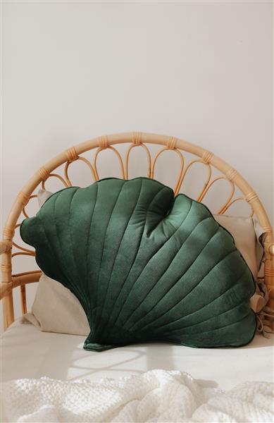 Grote foto ginkgo blad kussen xl dark green velvet dark green kinderen en baby complete kinderkamers