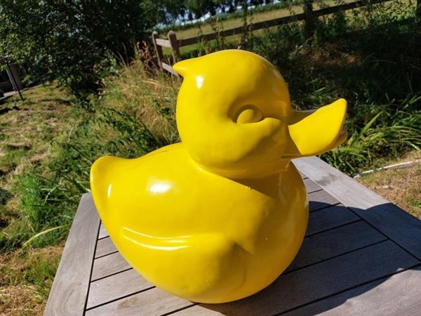 Grote foto beeld large yellow bath duck or garden statue 43 cm polyresin antiek en kunst curiosa en brocante