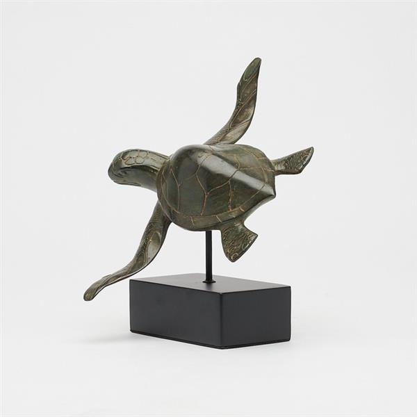 Grote foto sculptuur no reserve price statue of a bronze patinated turtle on a stand 17 cm brons antiek en kunst curiosa en brocante