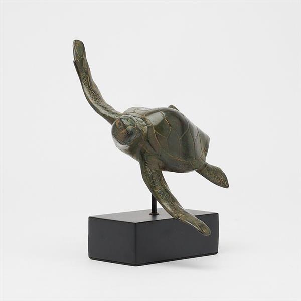 Grote foto sculptuur no reserve price statue of a bronze patinated turtle on a stand 17 cm brons antiek en kunst curiosa en brocante