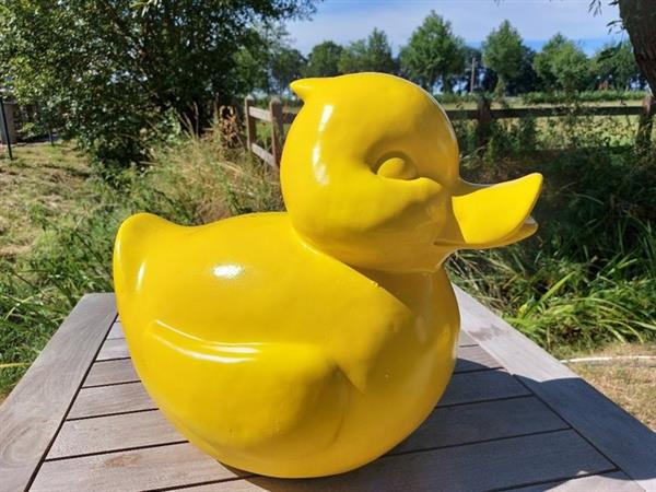 Grote foto beeld large yellow bath duck or garden statue 43 cm polyresin antiek en kunst curiosa en brocante