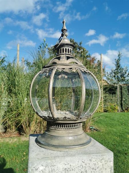 Grote foto lantaarn glas metaal antiek en kunst curiosa en brocante