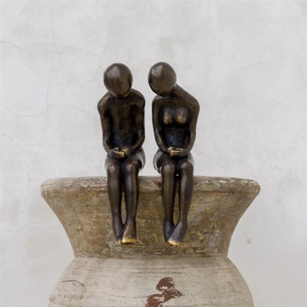 Grote foto sculptuur no reserve price sculpture high quality bronze sitting couple bronze 15 cm bron antiek en kunst curiosa en brocante