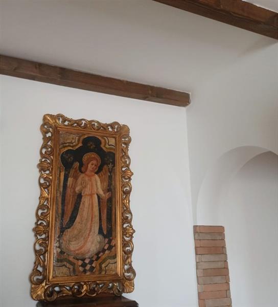 Grote foto strappo d affresco angelo xviii secolo 128 cm paneel afgeleide muurschilderingen antiek en kunst curiosa en brocante