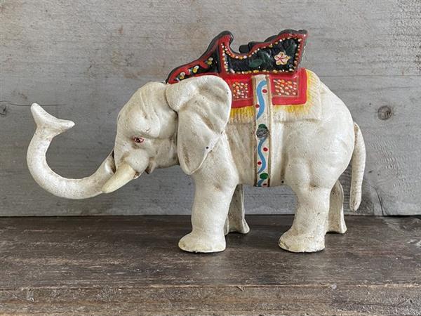 Grote foto decoratief ornament mechanische spaarpot beeld olifant europa antiek en kunst curiosa en brocante