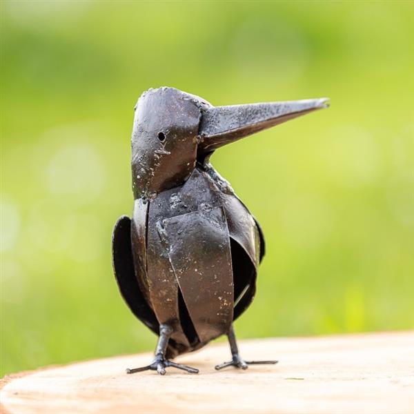 Grote foto figuur twee ijsvogels metaal antiek en kunst curiosa en brocante