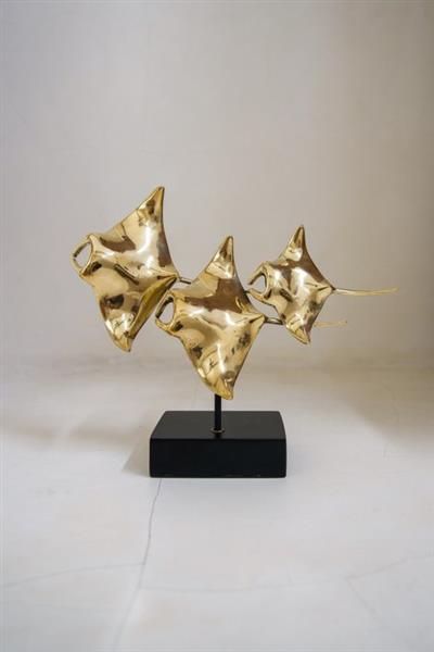 Grote foto sculptuur no reserve price bronze sculpture of a manta ray family 22 cm brons antiek en kunst curiosa en brocante